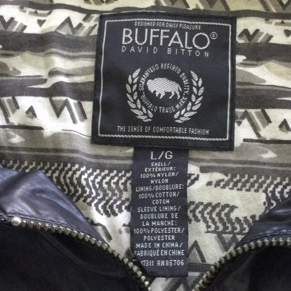 Mens Buffalo David Button Jacket size L black sipper front side pockets #26 - Picture 3 of 7